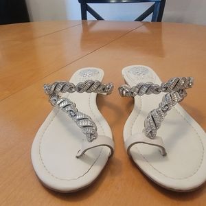 Vince Camuto White Rhinestone sandals